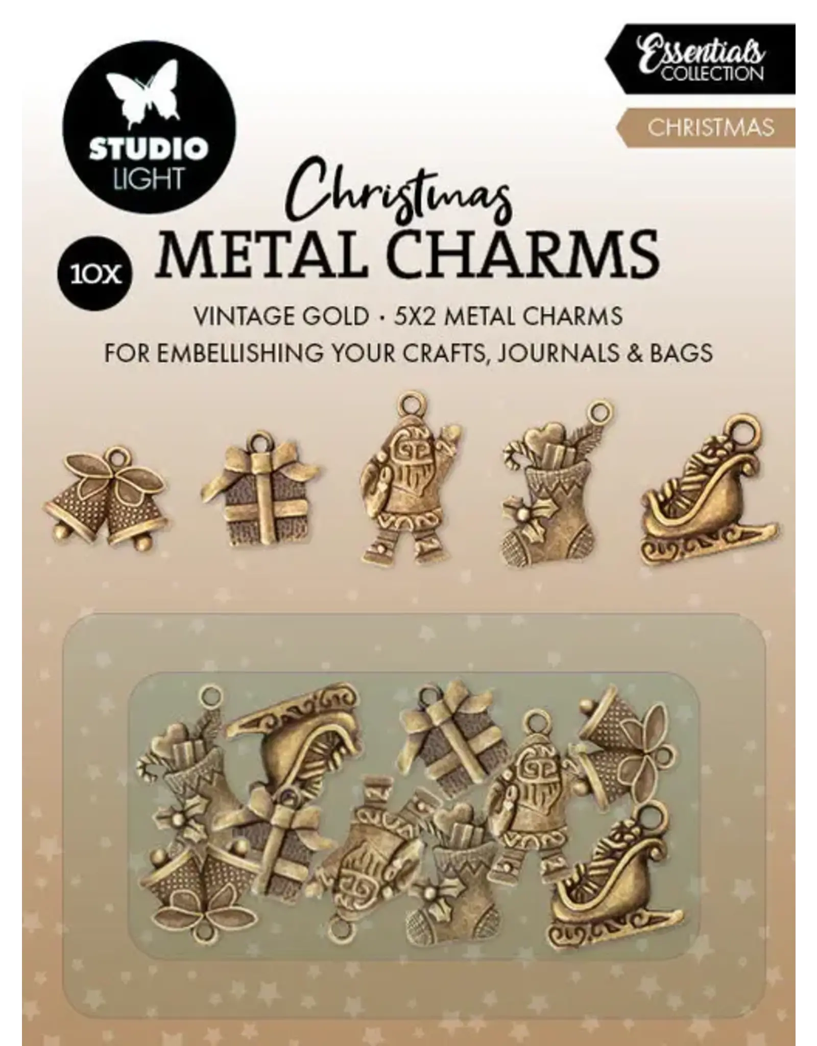 STUDIOLIGHT STUDIOLIGHT ESSENTIALS COLLECTION CHRISTMAS ELEMENTS METAL CHARMS
