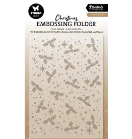 STUDIOLIGHT STUDIOLIGHT ESSENTIALS COLLECTION HOLLY SPARKLES EMBOSSING FOLDER