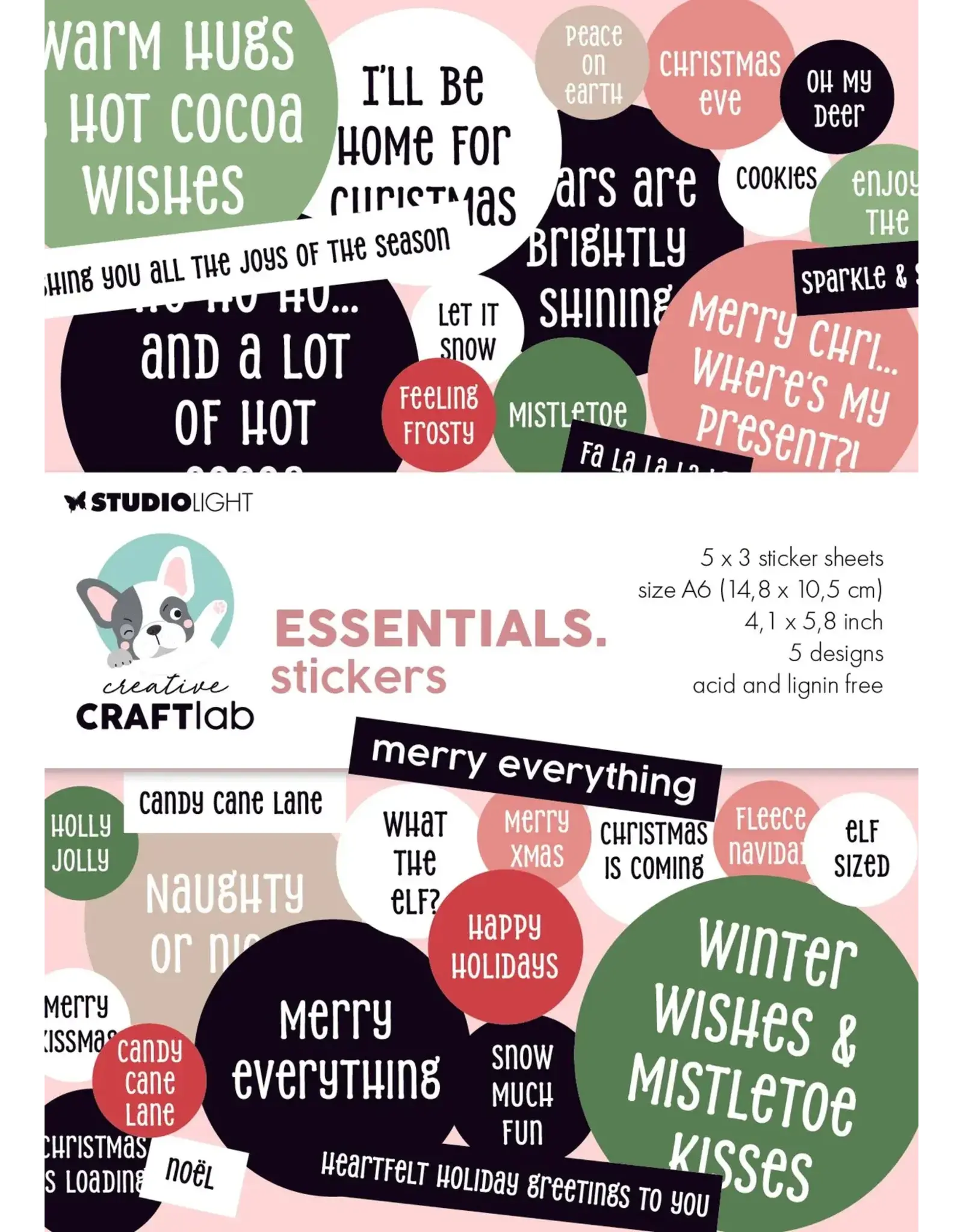 STUDIOLIGHT STUDIOLIGHT CREATIVE CRAFTLAB ESSENTIALS MERRY EVERYTHING STICKERS