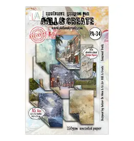 AALL & CREATE AALL & CREATE AUTOUR DE MWA & CO #34 SEASONED TRAILS A5 DOUBLE-SIDED DESIGN PAPERS 10/PK