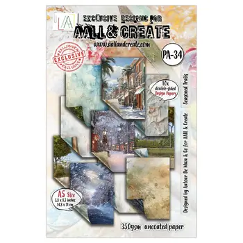 AALL & CREATE AALL & CREATE AUTOUR DE MWA & CO #34 SEASONED TRAILS A5 DOUBLE-SIDED DESIGN PAPERS 10/PK
