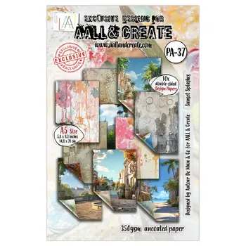 AALL & CREATE AALL & CREATE AUTOUR DE MWA & CO #37 SUNSET SPLASHES A5 DOUBLE-SIDED DESIGN PAPERS 10/PK