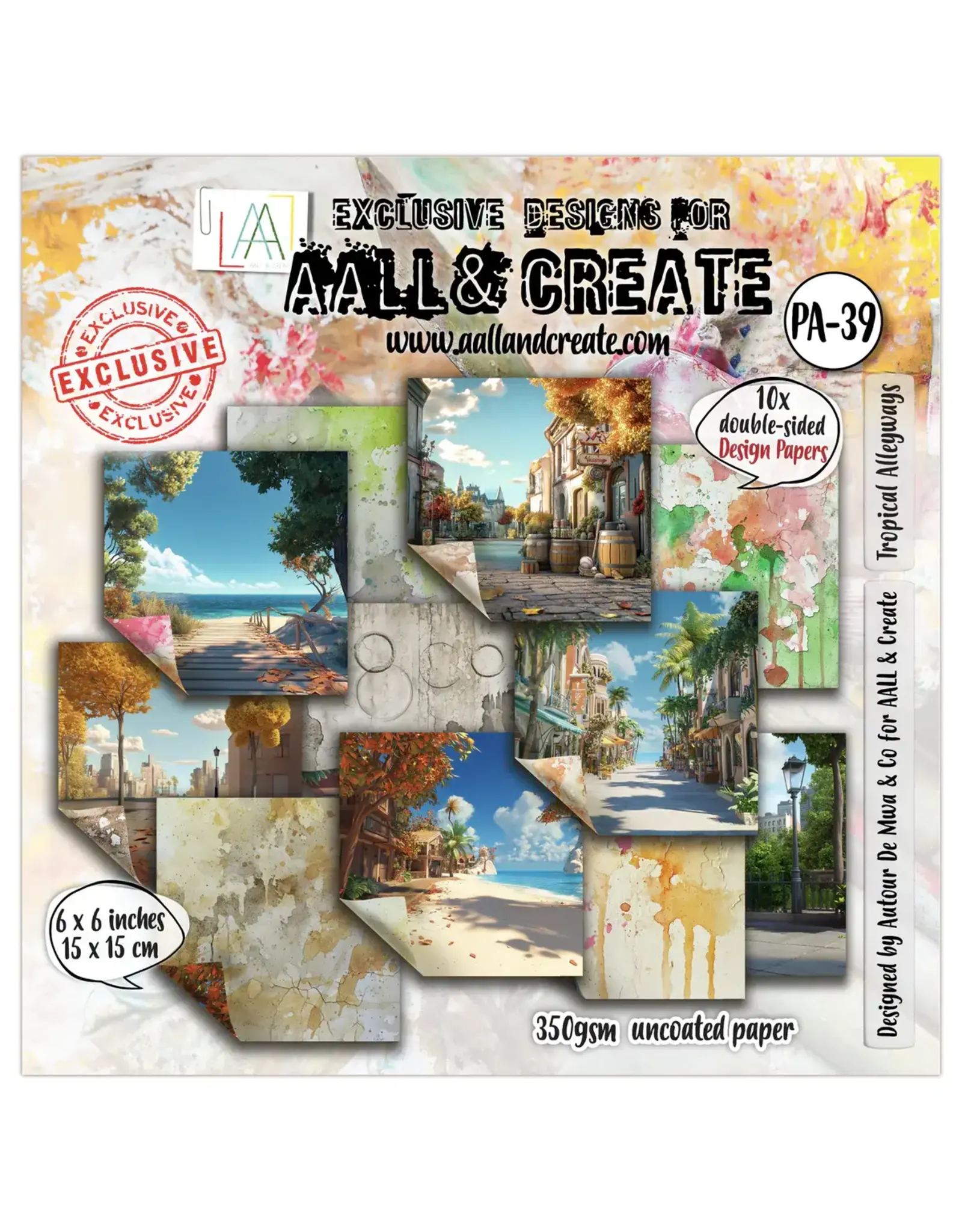 AALL & CREATE AALL & CREATE AUTOUR DE MWA & CO #39 TROPICAL ALLEYWAYS 6x6 DOUBLE-SIDED DESIGN PAPERS 10/PK