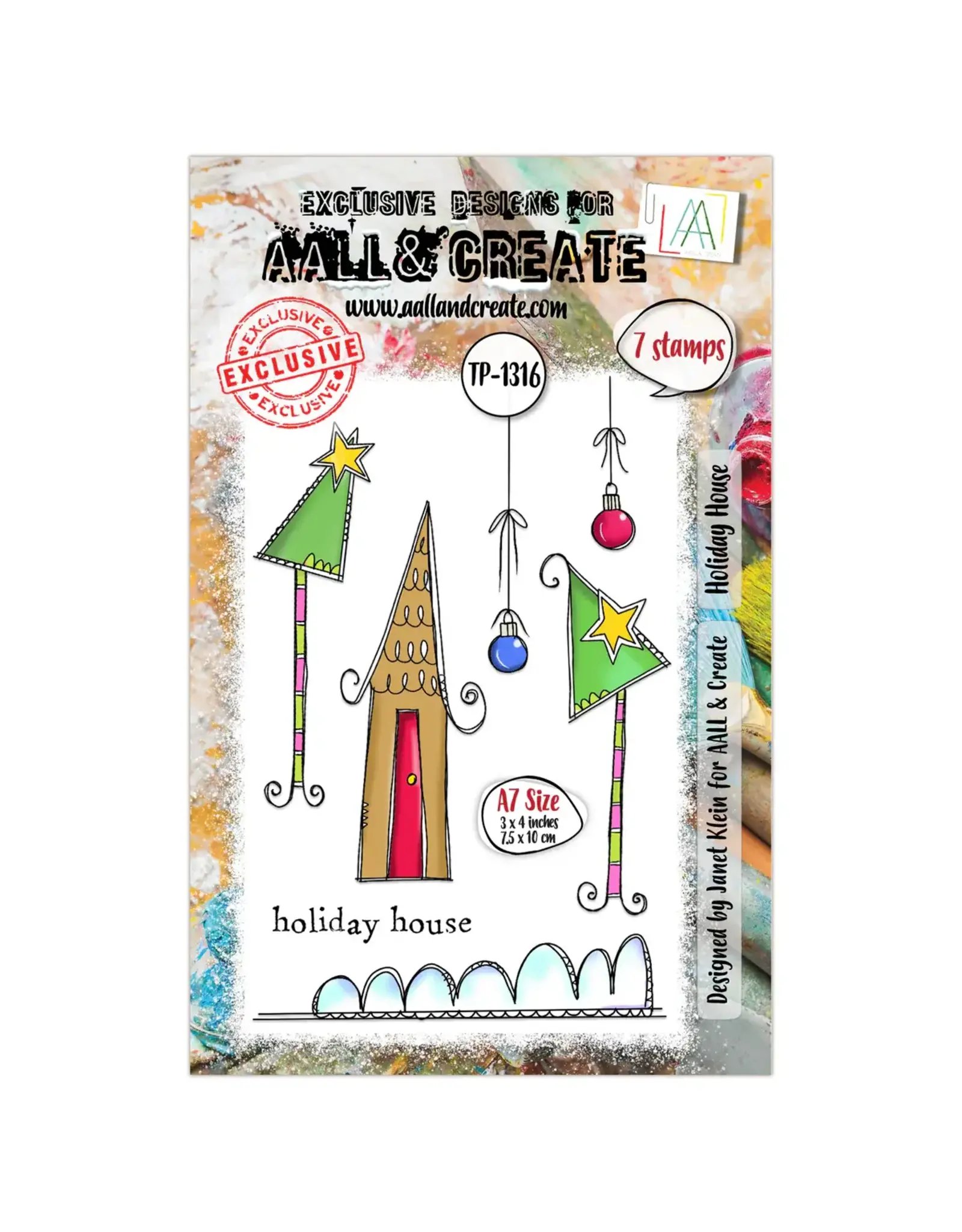 AALL & CREATE AALL & CREATE JANET KLEIN #1316 HOLIDAY HOUSE A7 CLEAR STAMP SET