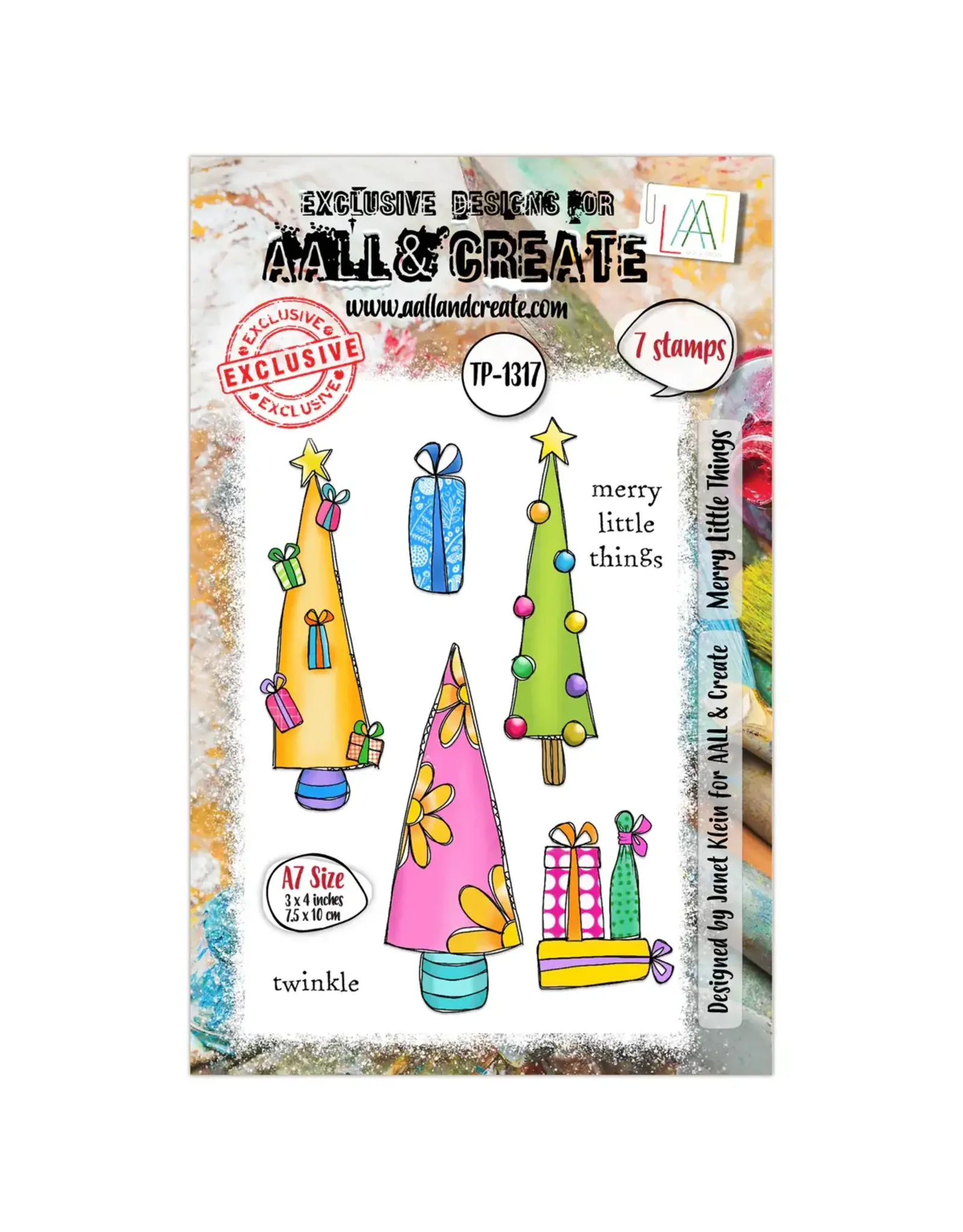AALL & CREATE AALL & CREATE JANET KLEIN #1317 MERRY LITTLE THINGS A7 CLEAR STAMP SET