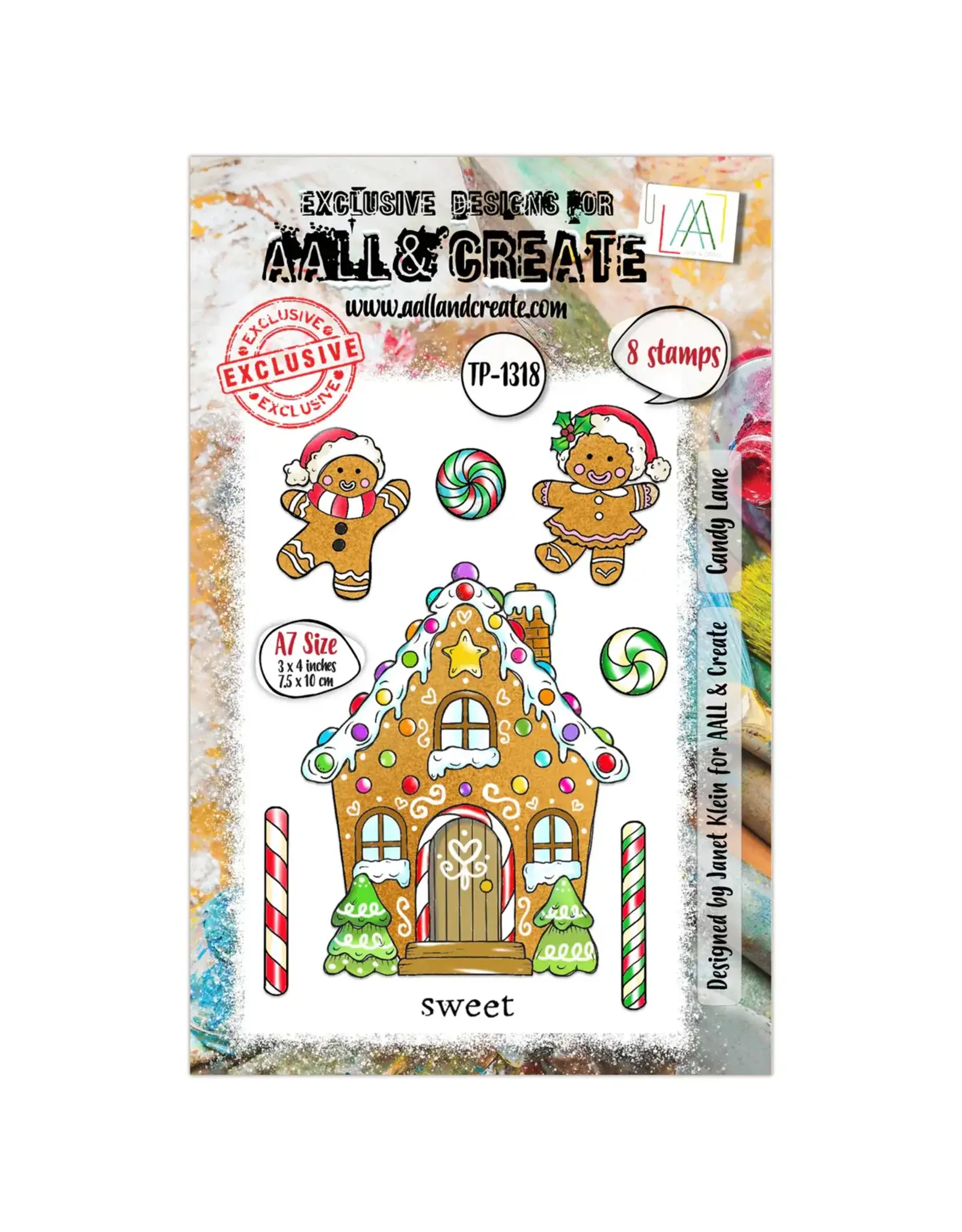 AALL & CREATE AALL & CREATE JANET KLEIN #1318 CANDY LANE A7 CLEAR STAMP SET