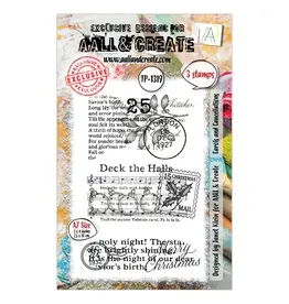 AALL & CREATE AALL & CREATE JANET KLEIN #1319 CAROLS AND CANCELLATIONS A7 CLEAR STAMP SET