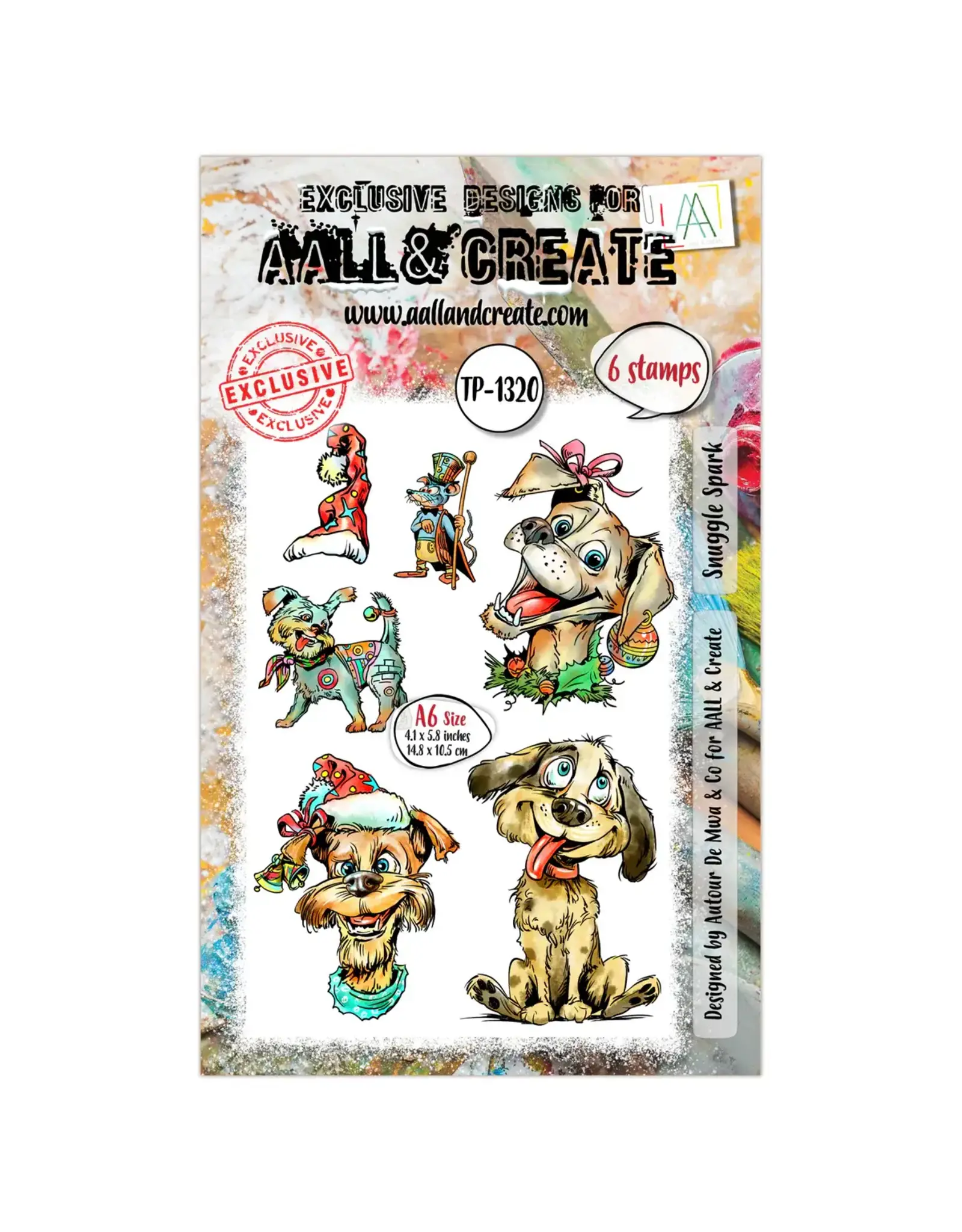 AALL & CREATE AALL & CREATE AUTOUR DE MWA #1320 SNUGGLE SPARK A6 CLEAR STAMP SET