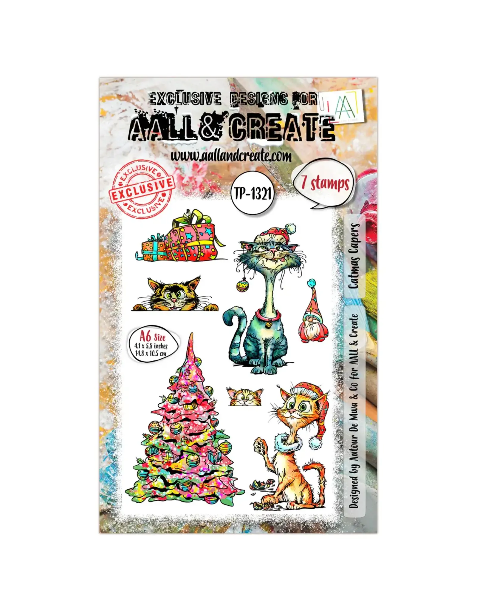 AALL & CREATE AALL & CREATE AUTOUR DE MWA #1321 CATMAS CAPERS A6 CLEAR STAMP SET