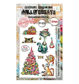 AALL & CREATE AALL & CREATE AUTOUR DE MWA #1321 CATMAS CAPERS A6 CLEAR STAMP SET