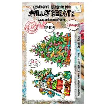 AALL & CREATE AALL & CREATE AUTOUR DE MWA #1322 CANDY TINSEL A6 CLEAR STAMP SET