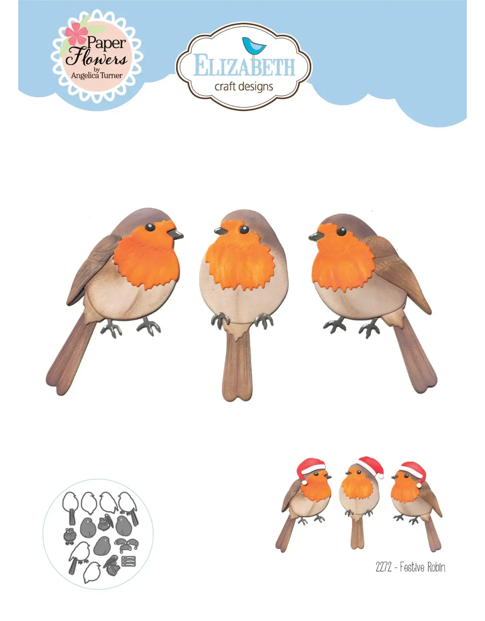 ELIZABETH CRAFT DESIGNS ELIZABETH CRAFT DESIGNS FESTIVE ROBIN DIE SET