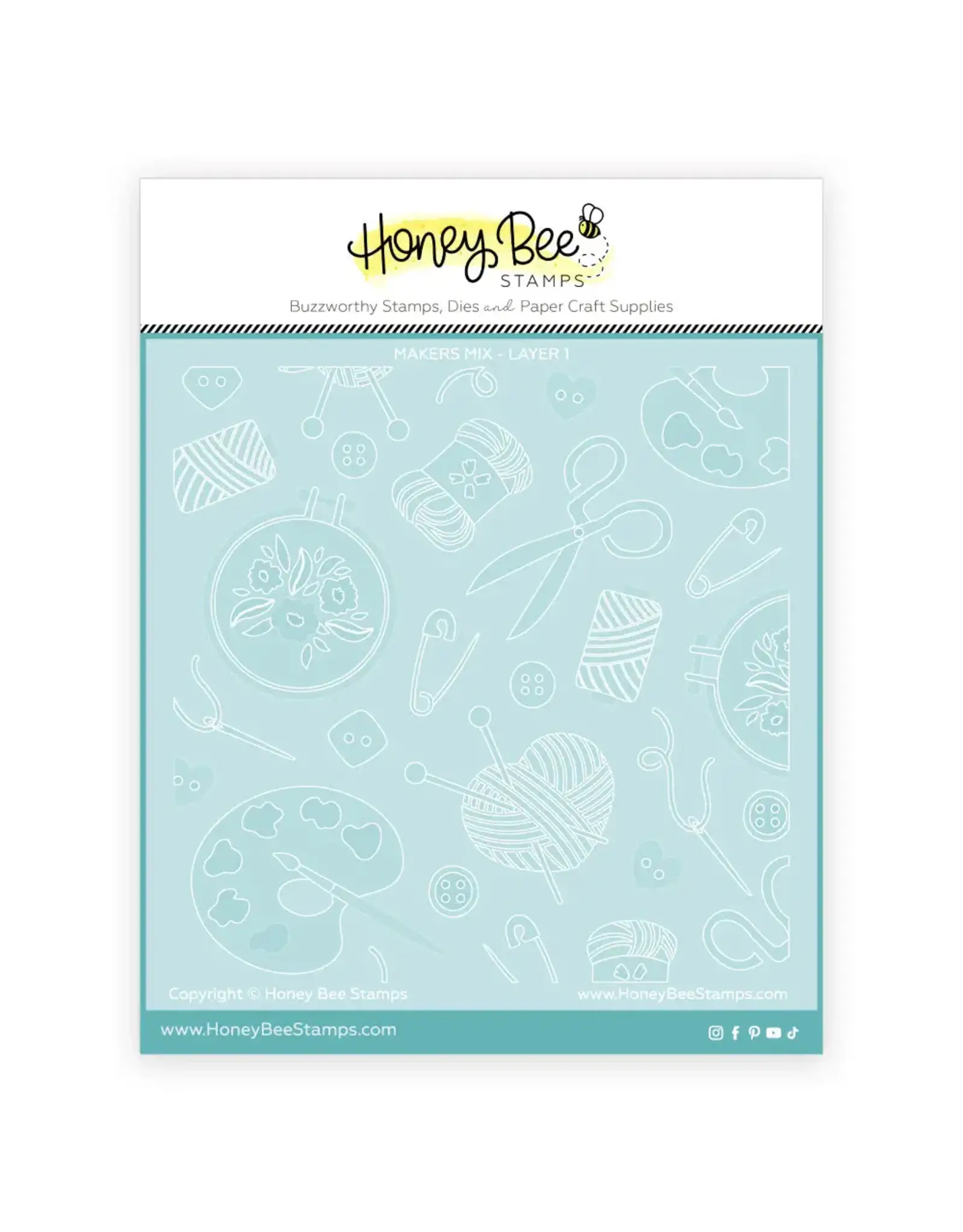 HONEY BEE HONEY BEE STAMPS MAKER'S MIX 6x6 LAYERING STENCIL SET 6/PK