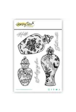 HONEY BEE HONEY BEE STAMPS ORNATE GINGER JAR CLING STAMP SET