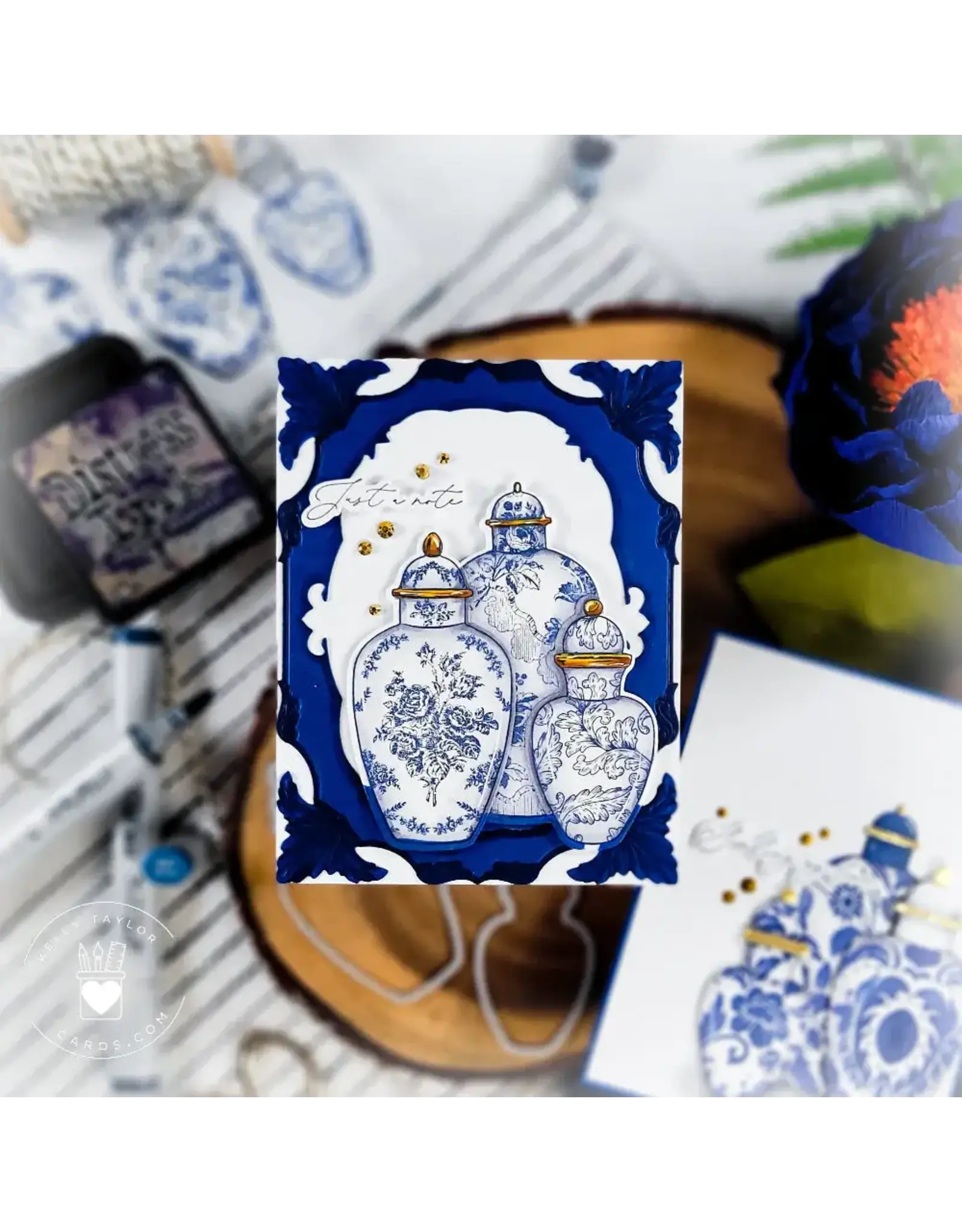 HONEY BEE HONEY BEE STAMPS ORNATE GINGER JAR CLING STAMP SET