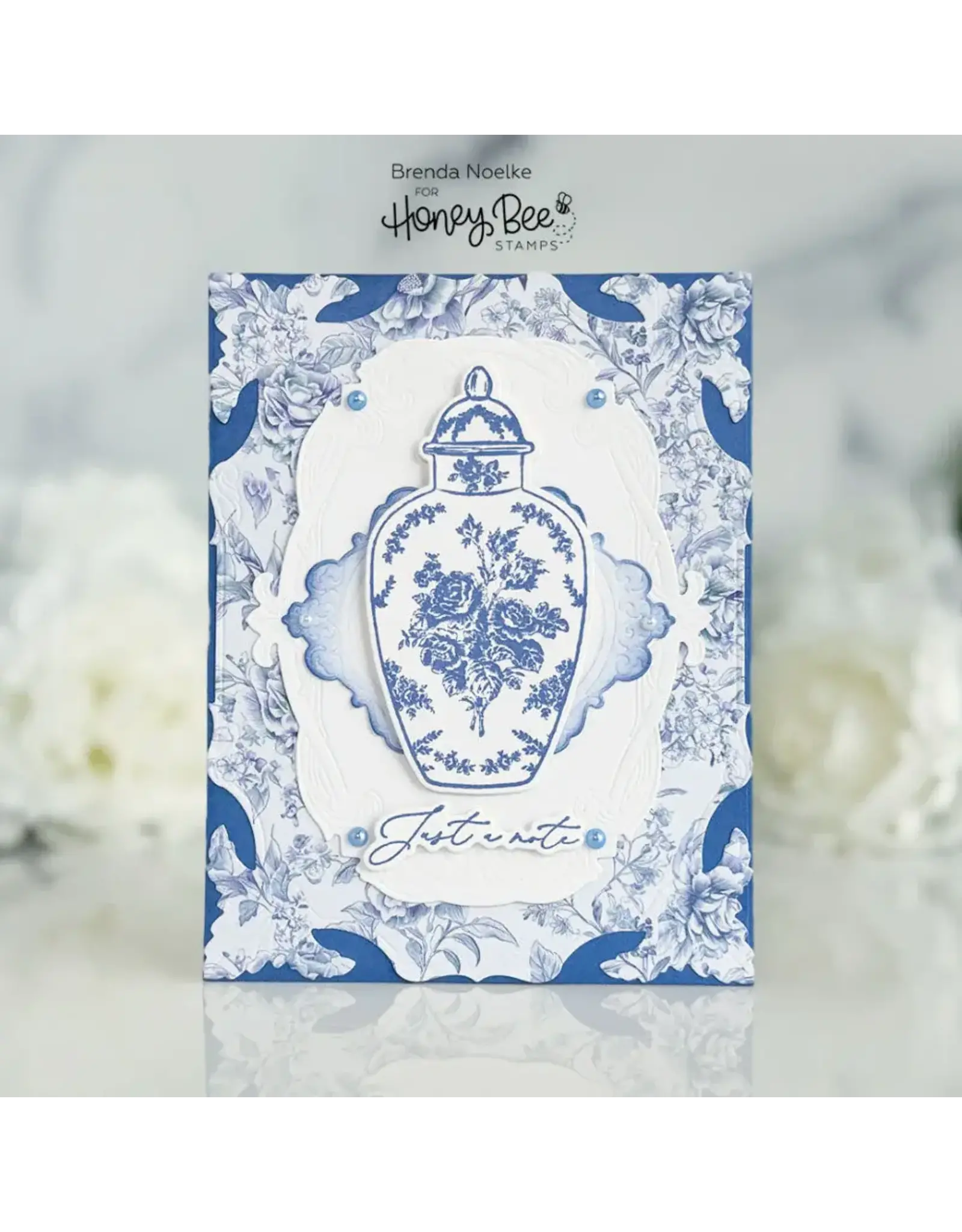 HONEY BEE HONEY BEE STAMPS ORNATE GINGER JAR CLING STAMP SET