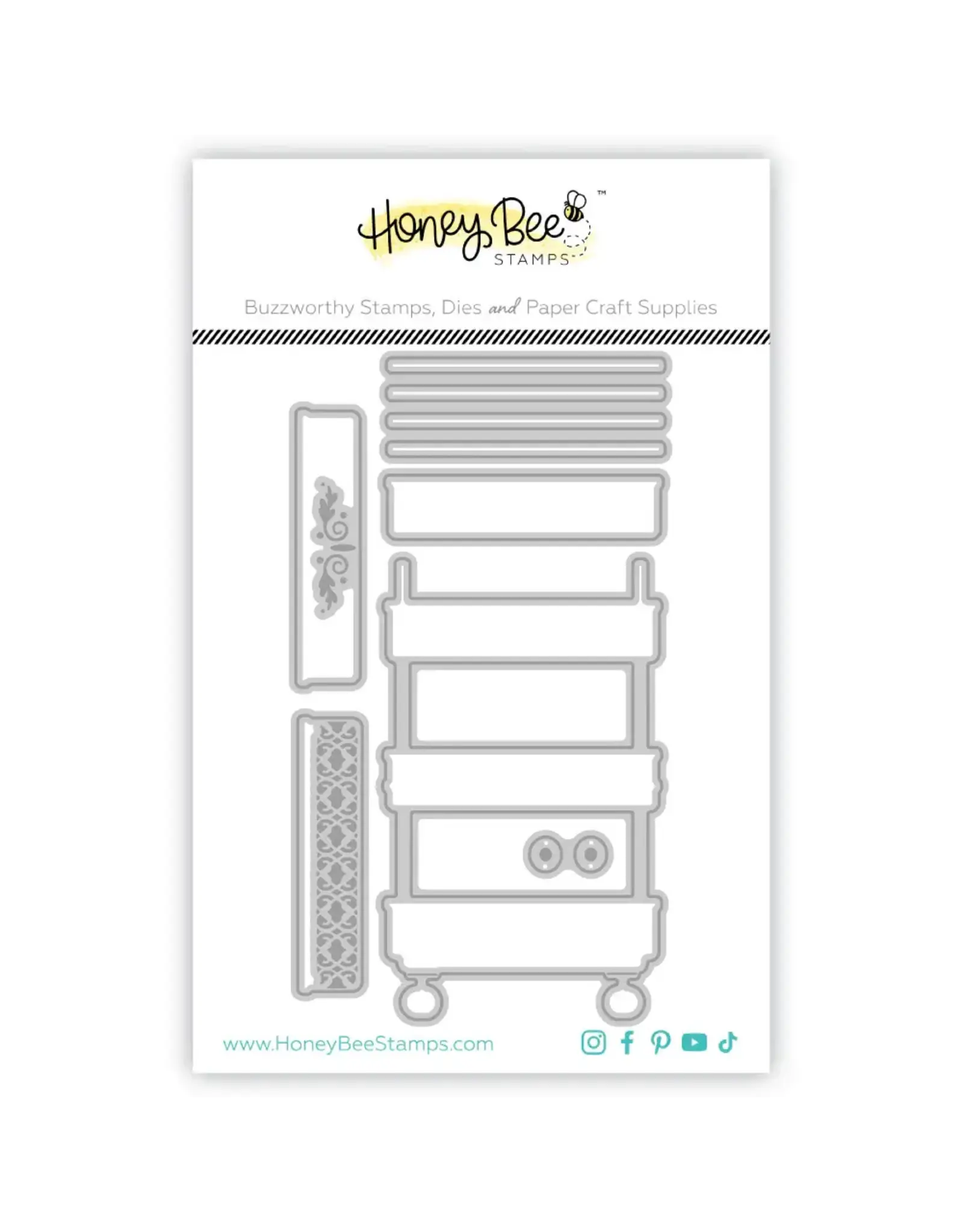 HONEY BEE HONEY BEE STAMPS LOVELY LAYERS: CRAFT CART DIE SET