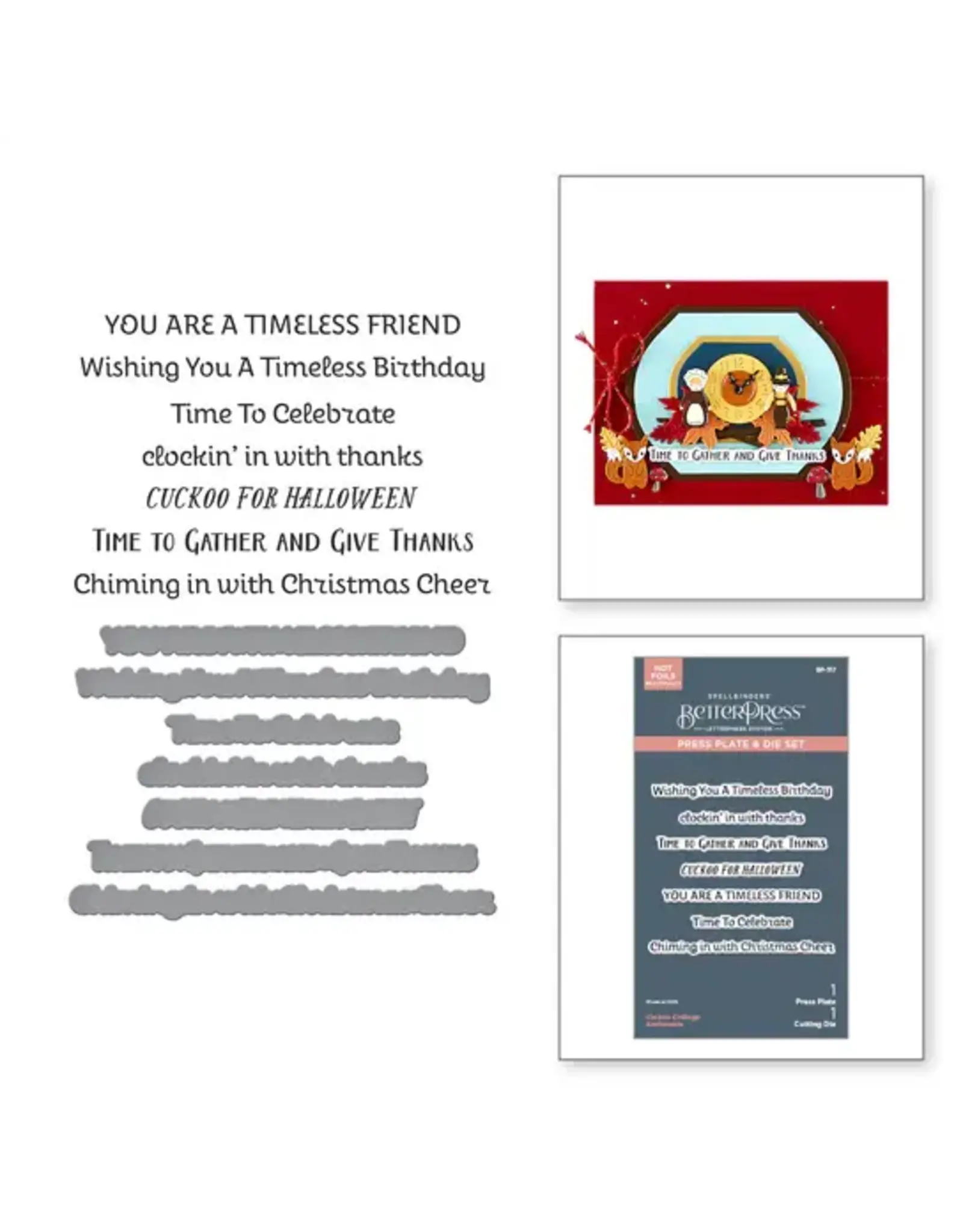 SPELLBINDERS SPELLBINDERS BETTERPRESS CUCKOO COTTAGE COLLECTION CUCKOO COTTAGE PRESS PLATES & DIE SET