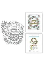 SPELLBINDERS SPELLBINDERS SUZANNE HUE TEXTURE & FOLIAGE COLLECTION SEASONAL WREATH FOLIAGE ETCHED DIE SET