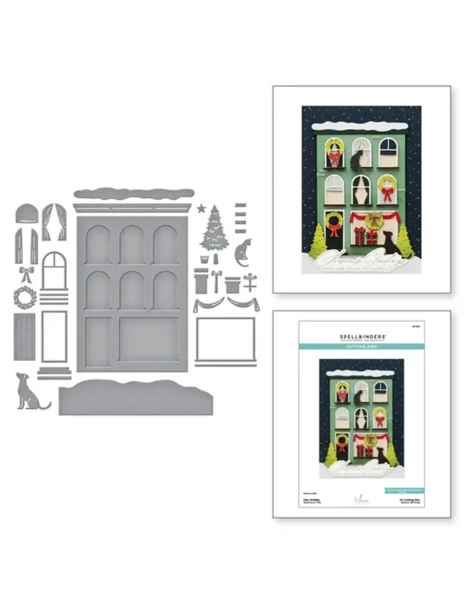 SPELLBINDERS SPELLBINDERS YANA SMAKULA CITY HOLIDAY COLLECTION CITY HOLIDAY ETCHED DIE SET