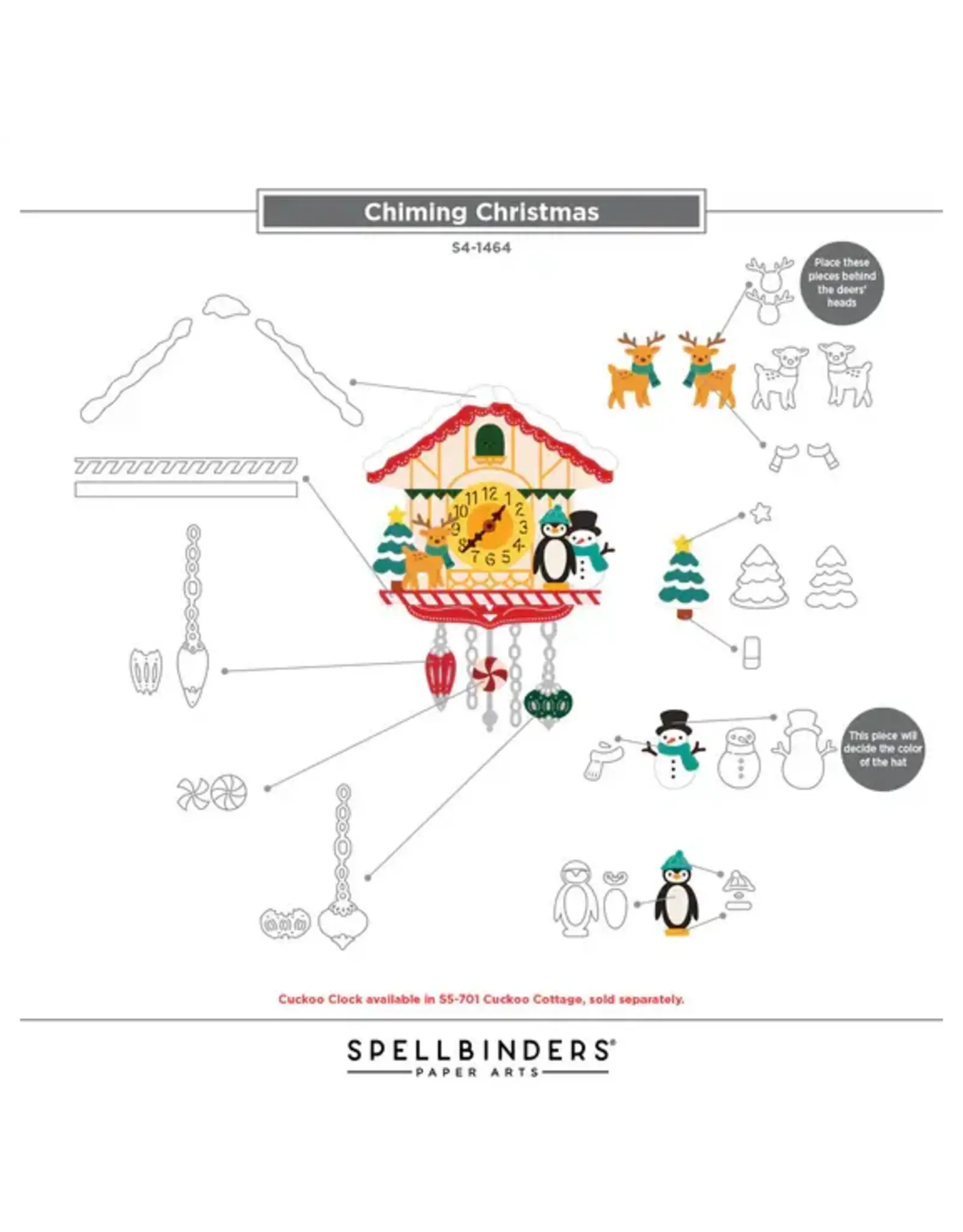 SPELLBINDERS SPELLBINDERS CUCKOO COTTAGE COLLECTION CHIMING CHRISTMAS DIE SET