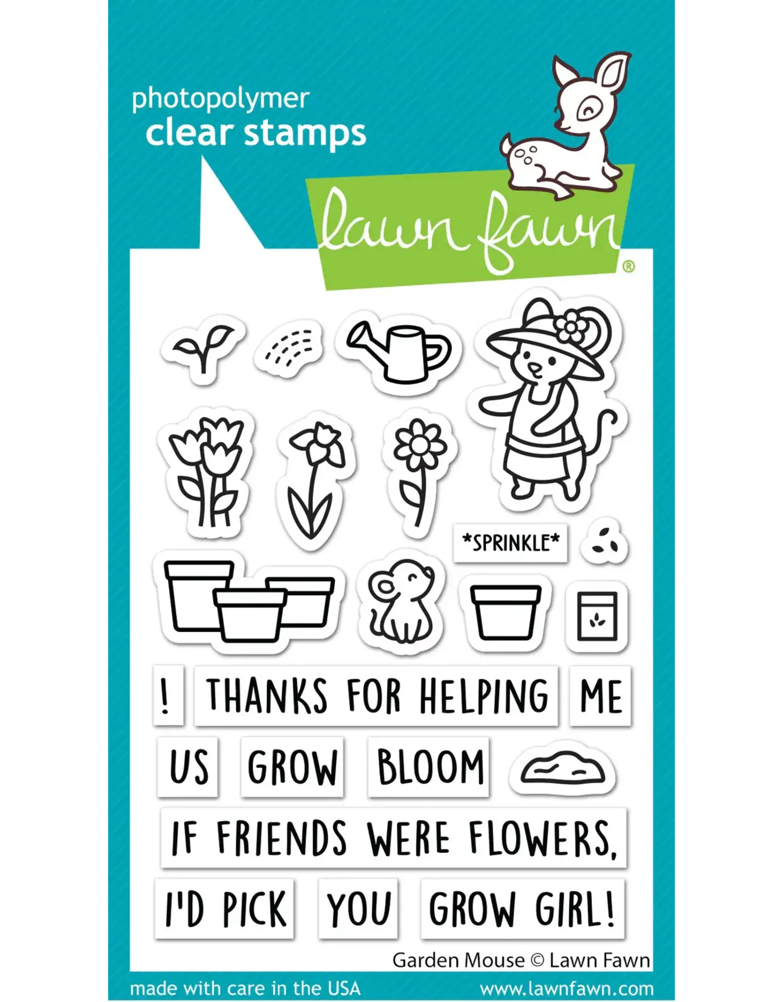 LAWN FAWN LAWN FAWN GARDEN MOUSE CLEAR STAMP SET