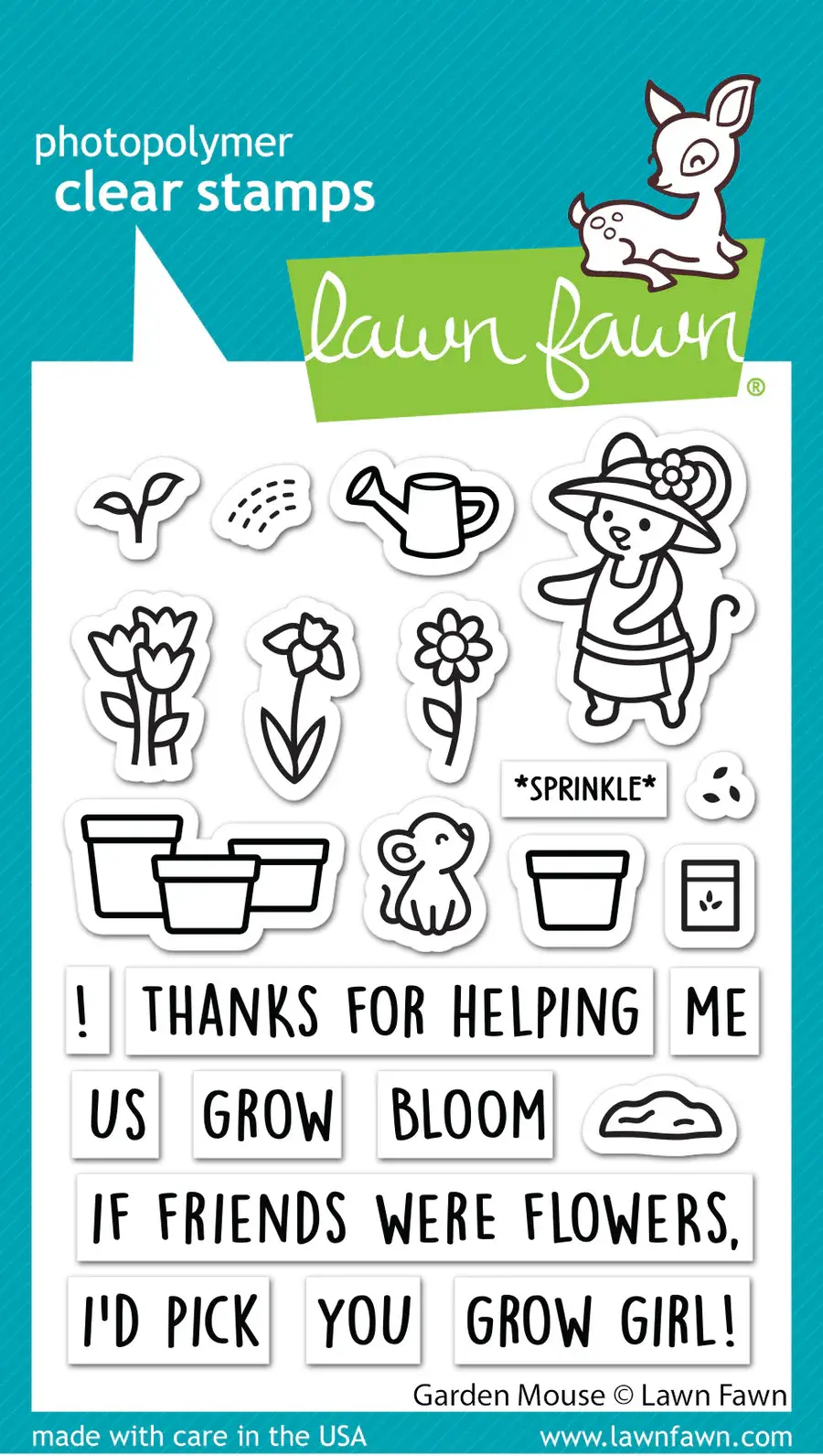 LAWN FAWN LAWN FAWN GARDEN MOUSE CLEAR STAMP SET