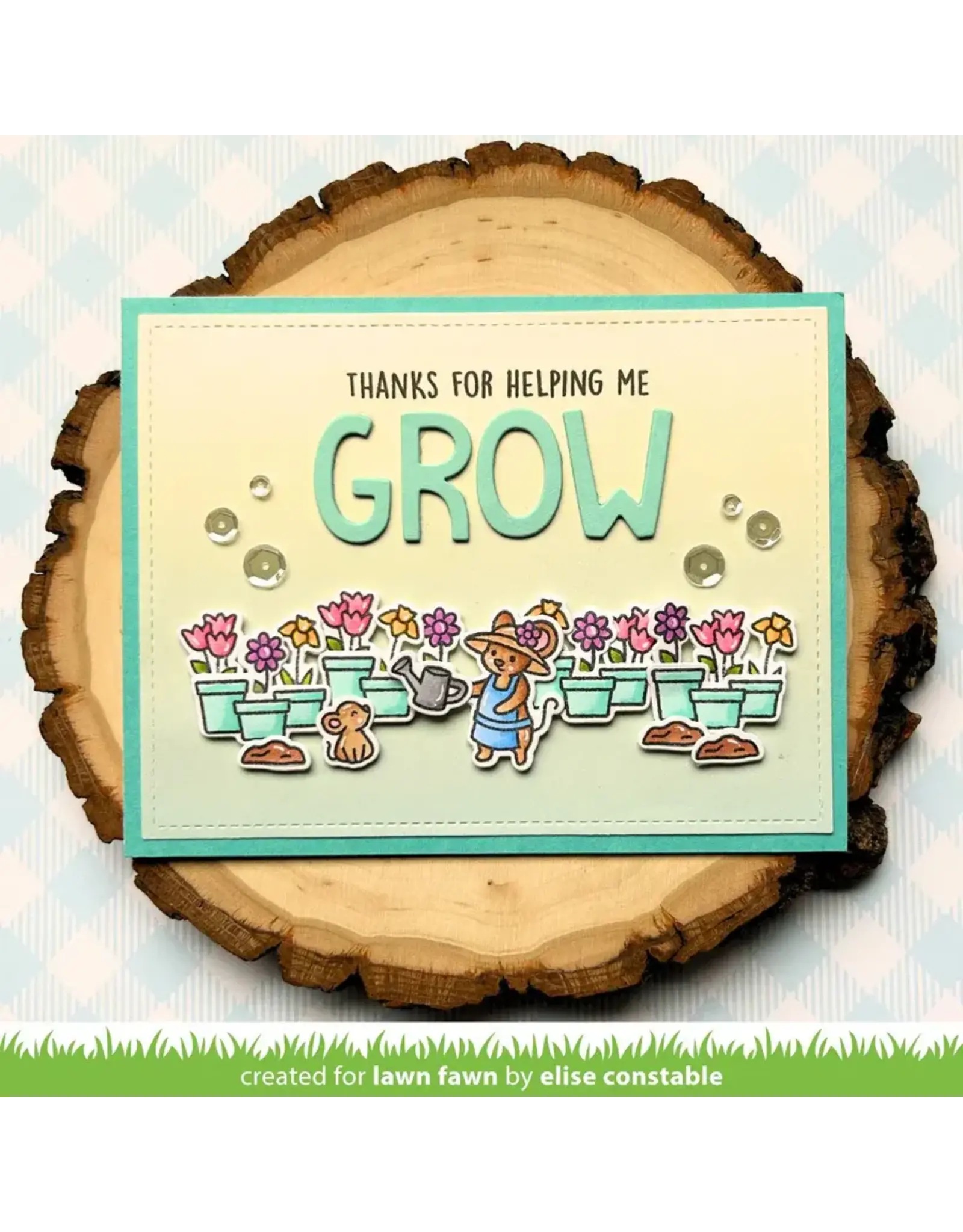 LAWN FAWN LAWN FAWN GARDEN MOUSE CLEAR STAMP SET