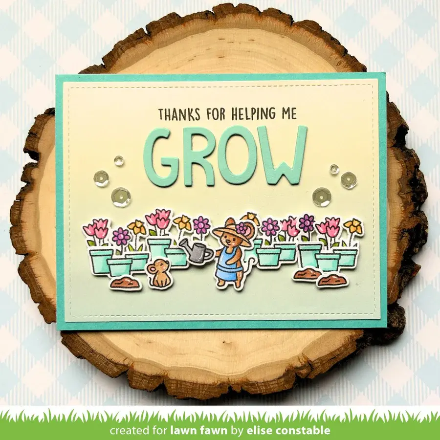 LAWN FAWN LAWN FAWN GARDEN MOUSE CLEAR STAMP SET