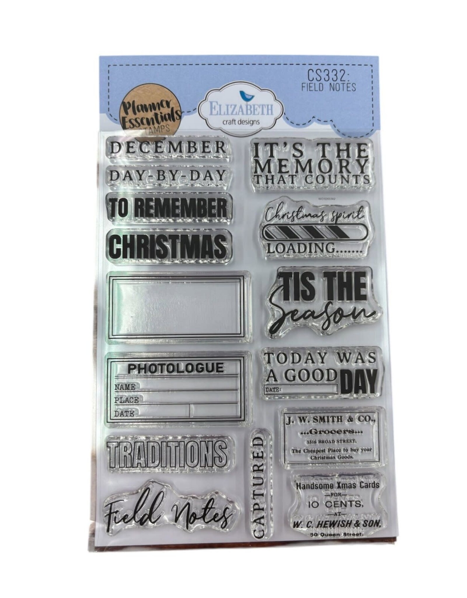 ELIZABETH CRAFT DESIGNS ELIZABETH CRAFT DESIGNS PLANNER ESSENTIALS FIELD NOTES CLEAR STAMP SET