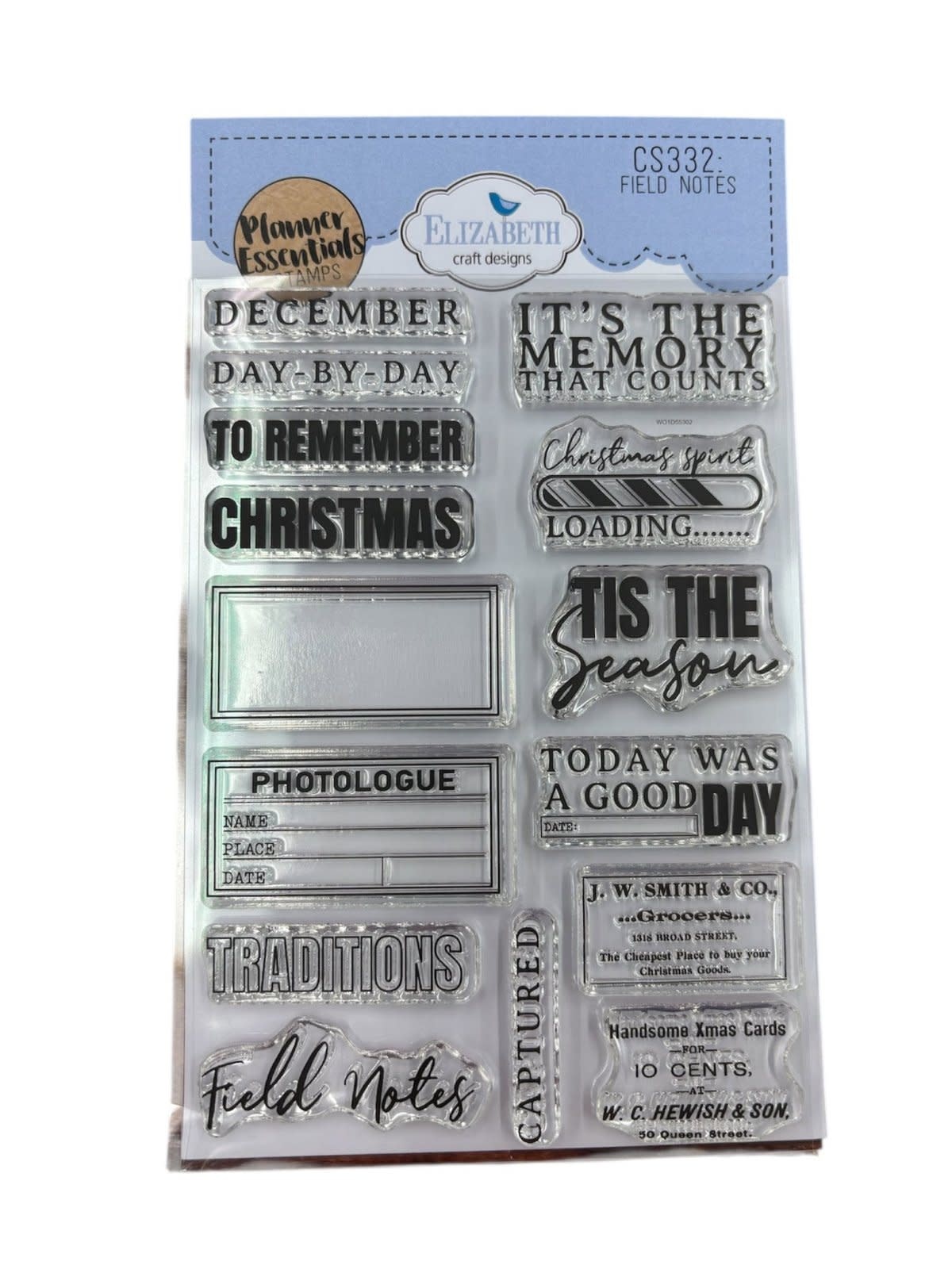 ELIZABETH CRAFT DESIGNS ELIZABETH CRAFT DESIGNS PLANNER ESSENTIALS FIELD NOTES CLEAR STAMP SET