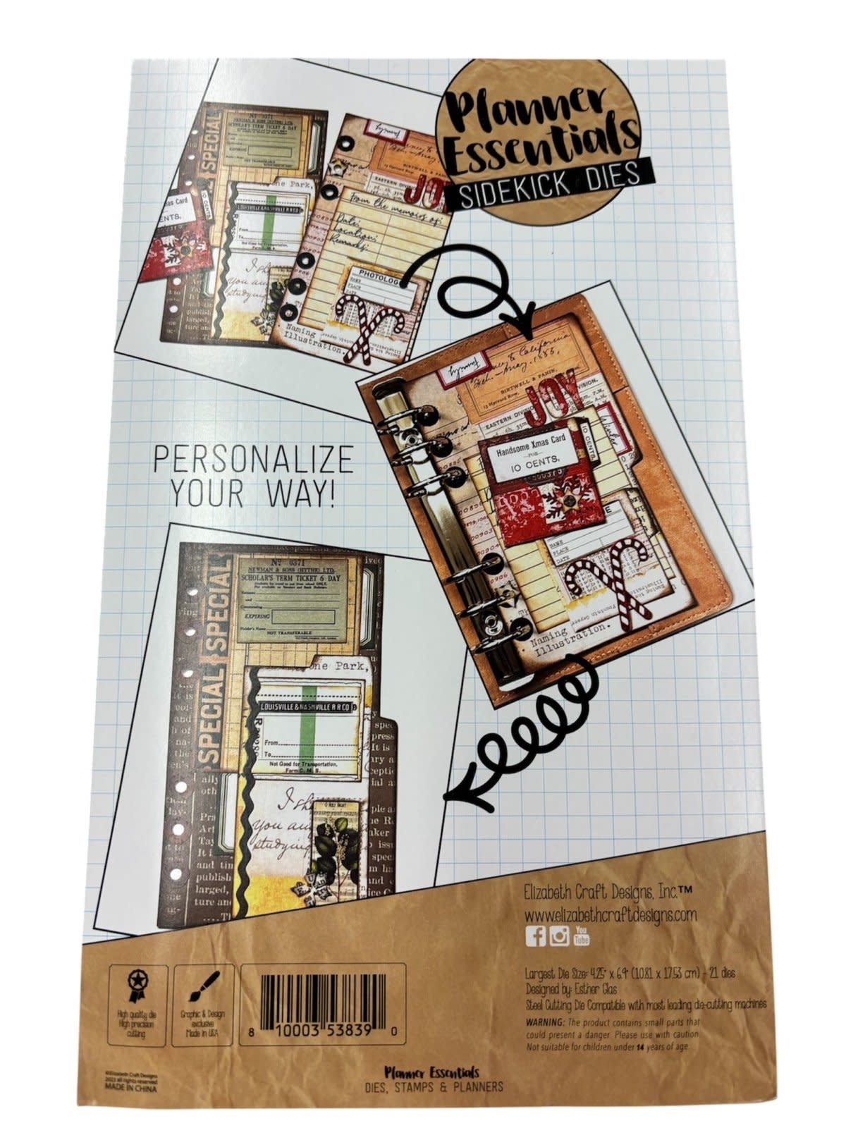 ELIZABETH CRAFT DESIGNS ELIZABETH CRAFT DESIGNS SIDEKICK PLANNER ESSENTIALS 29 HOLLY JOLLY DIE SET