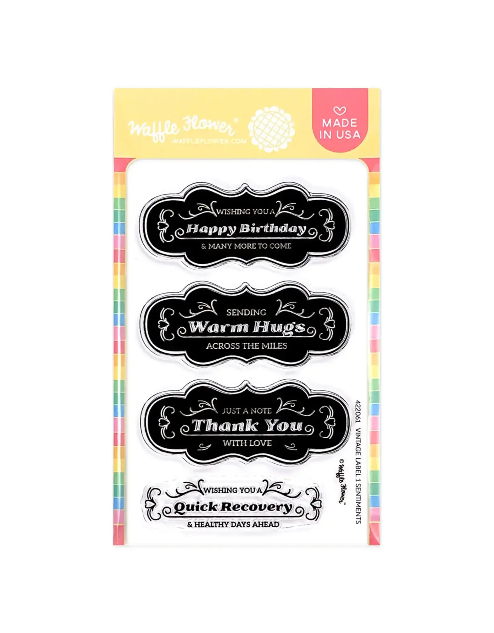 WAFFLE FLOWER WAFFLE FLOWER VINTAGE LABEL 1 CLEAR STAMP SET