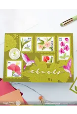 WAFFLE FLOWER WAFFLE FLOWER POSTAGE COLLAGE TROPICAL FLOWERS STENCIL SET