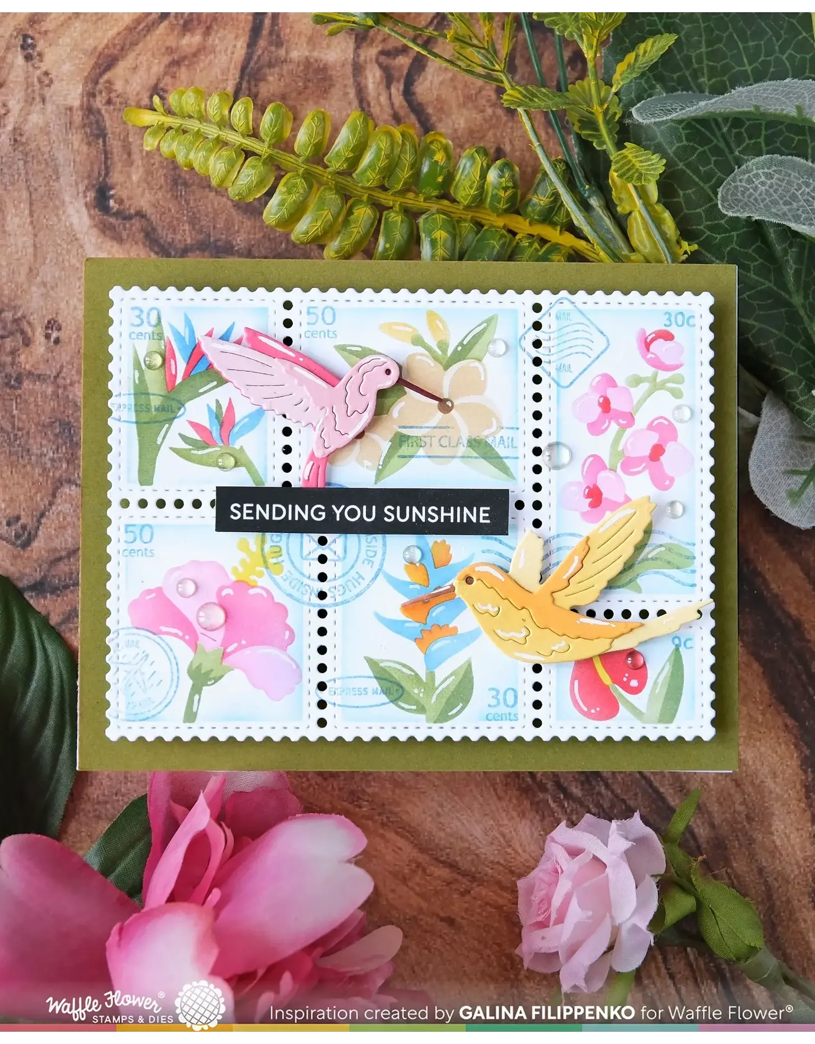 WAFFLE FLOWER WAFFLE FLOWER HUMMINGBIRDS DIE SET