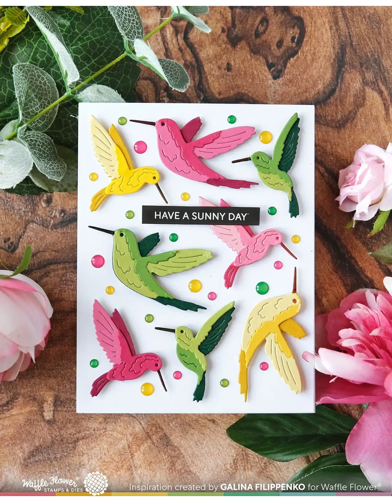 WAFFLE FLOWER WAFFLE FLOWER HUMMINGBIRDS DIE SET