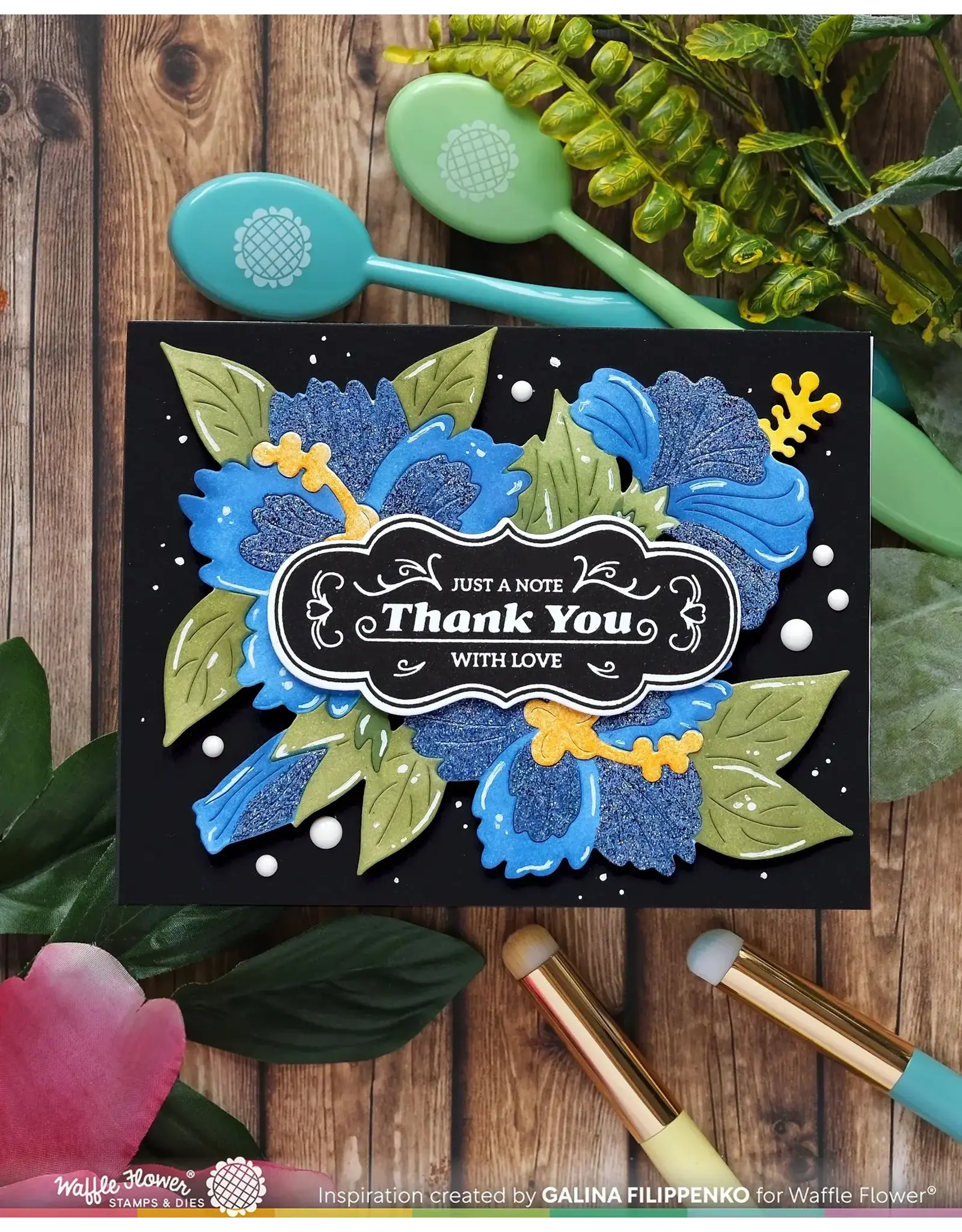 WAFFLE FLOWER WAFFLE FLOWER HIBISCUS CLUSTER STENCIL