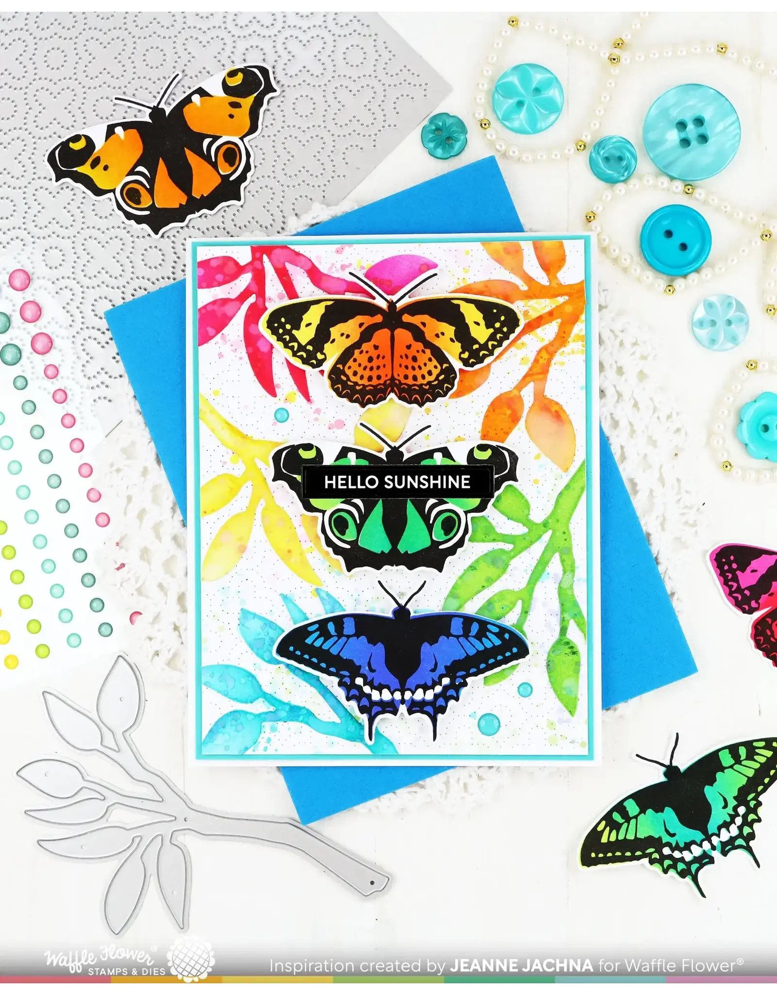WAFFLE FLOWER WAFFLE FLOWER BUTTERFLY TRIO COLORING STENCIL