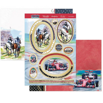 HUNKYDORY CRAFTS LTD. HUNKYDORY SPORTING PASTIMES AT THE PADDOCK LUXURY TOPPER SET