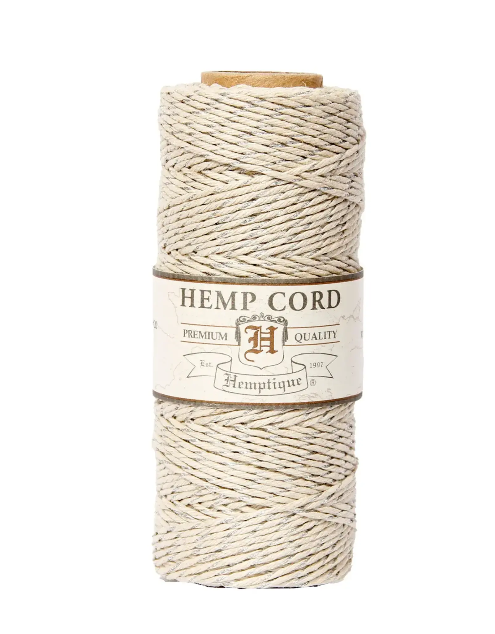 HEMPTIQUE METALLIC HEMP CORD METALLIC NATURAL & SILVER