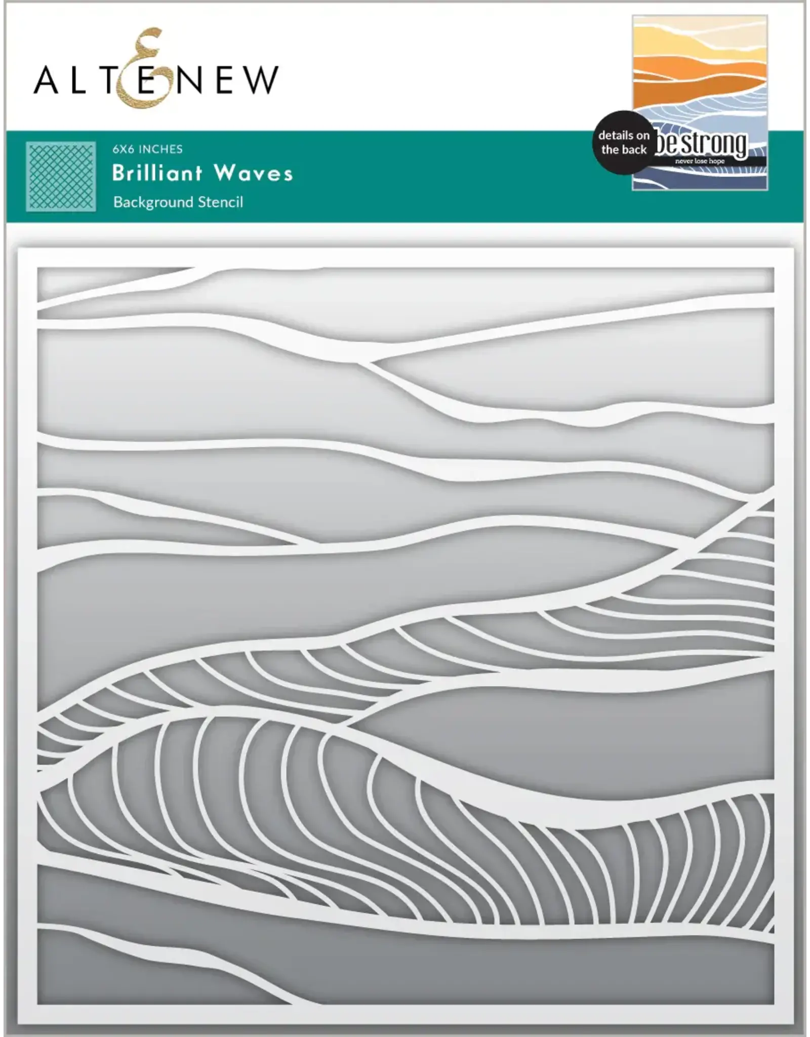 ALTENEW ALTENEW BRILLIANT WAVES 6x6 BACKGROUND STENCIL