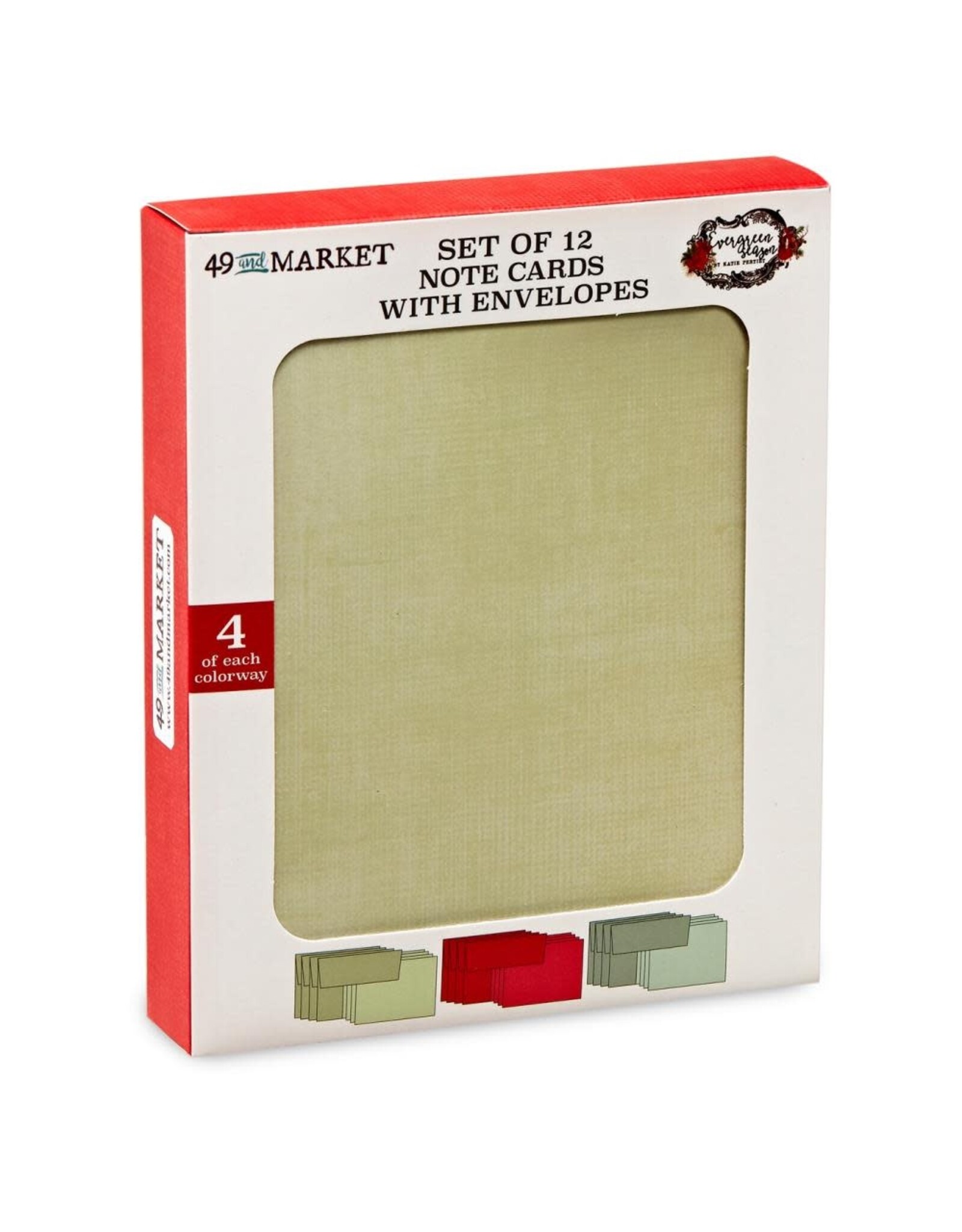 49 AND MARKET 49 AND MARKET EVERGREEN SEASON NOTE CARDS WITH ENVELOPES A2 CARD SET