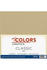 MY COLORS MY COLORS CLASSIC 80 LB COVER WEIGHT KRAFT 12x12 CARDSTOCK BUNDLE 18/PK