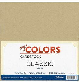 MY COLORS MY COLORS CLASSIC 80 LB COVER WEIGHT KRAFT 12x12 CARDSTOCK BUNDLE 18/PK