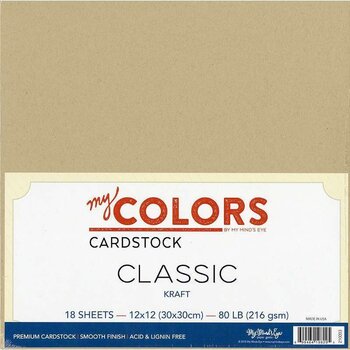 MY COLORS MY COLORS CLASSIC 80 LB COVER WEIGHT KRAFT 12x12 CARDSTOCK BUNDLE 18/PK