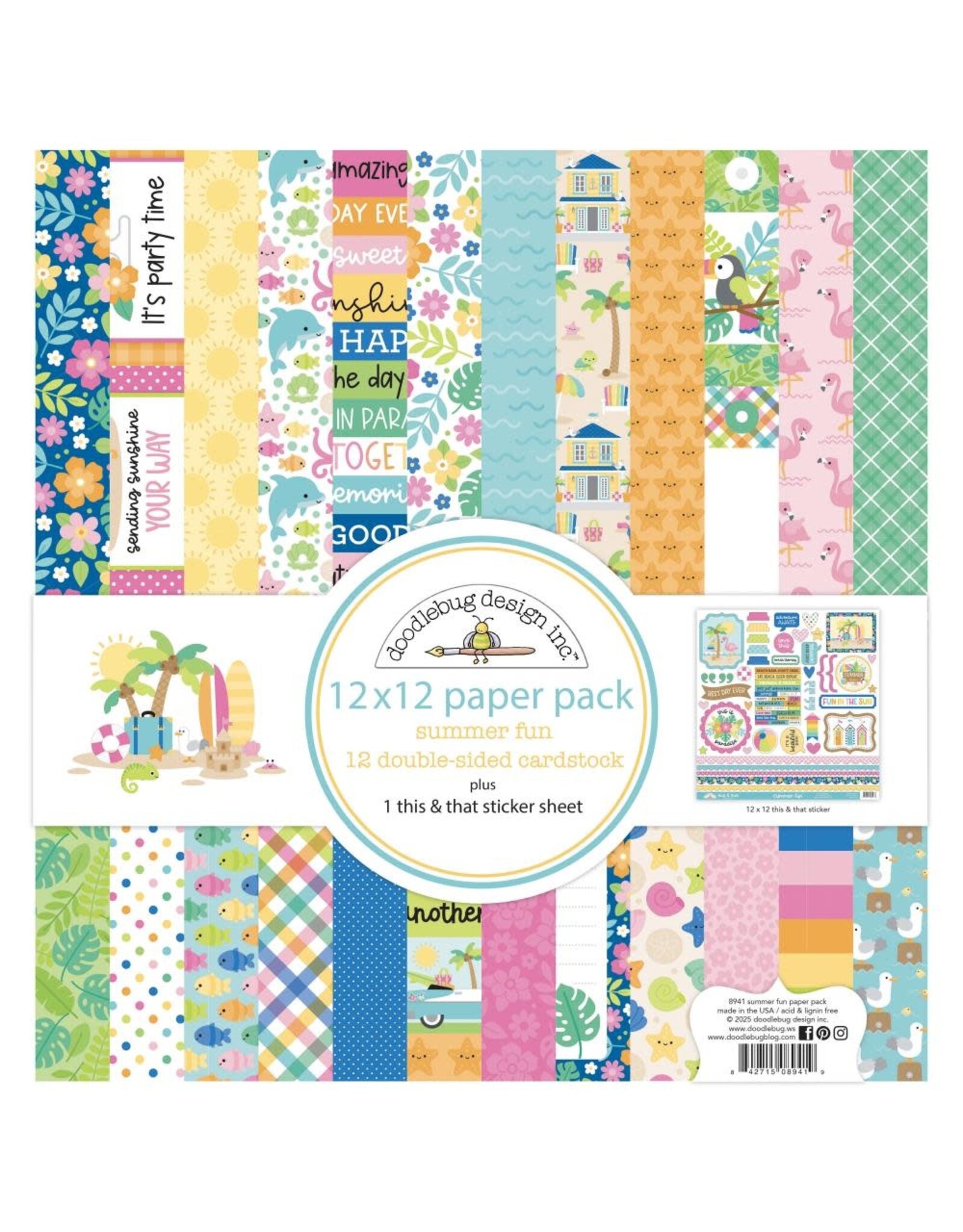 DOODLEBUG DESIGN DOODLEBUG SUMMER FUN 12x12 PAPER PACK