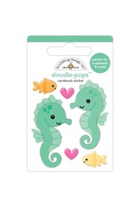 DOODLEBUG DESIGN DOODLEBUG SUMMER FUN SAM & SALLY SEAHORSE DOODLE POPS 3D STICKER