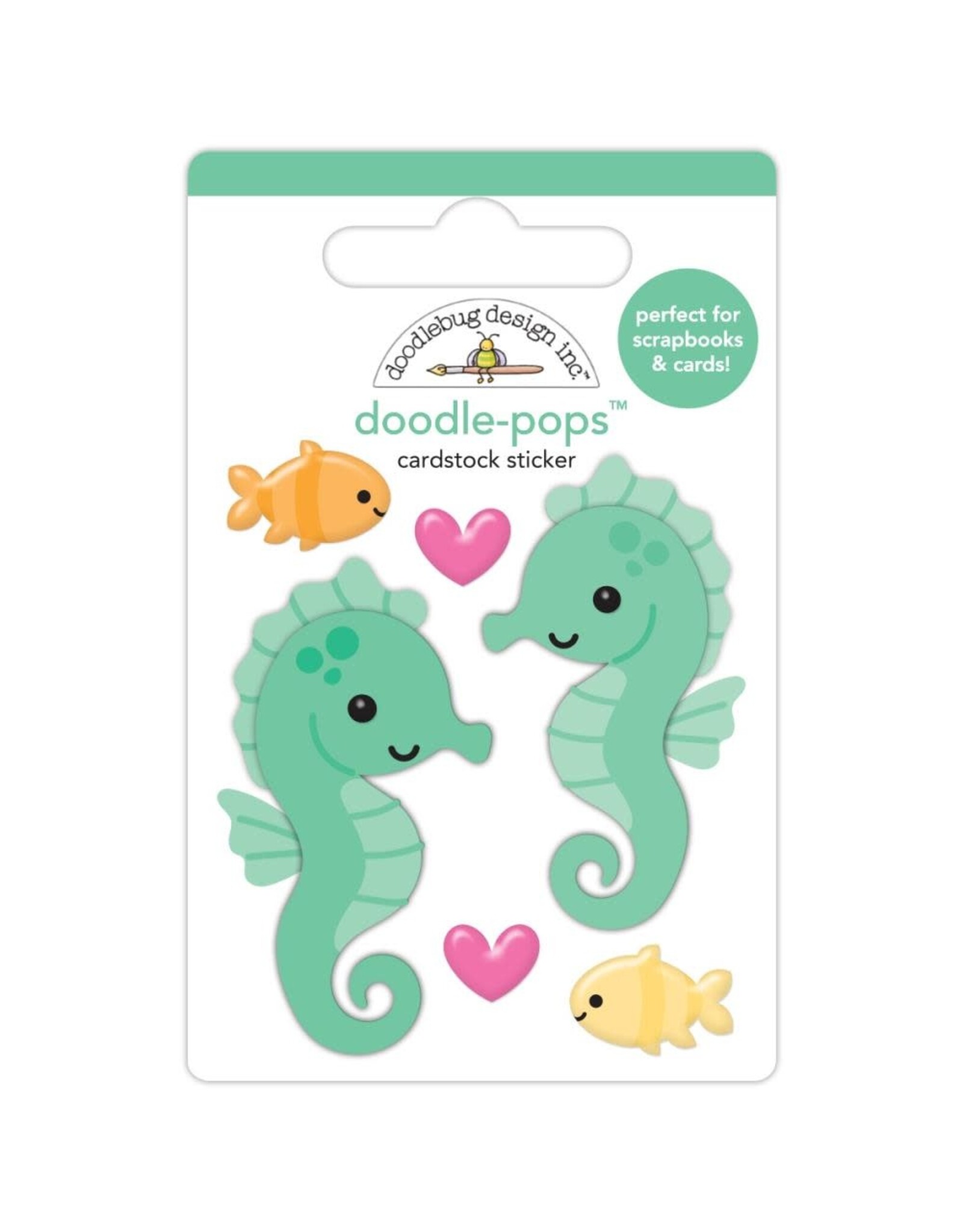 DOODLEBUG DESIGN DOODLEBUG SUMMER FUN SAM & SALLY SEAHORSE DOODLE POPS 3D STICKER