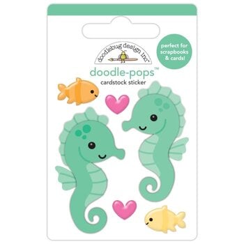 DOODLEBUG DESIGN DOODLEBUG SUMMER FUN SAM & SALLY SEAHORSE DOODLE POPS 3D STICKER