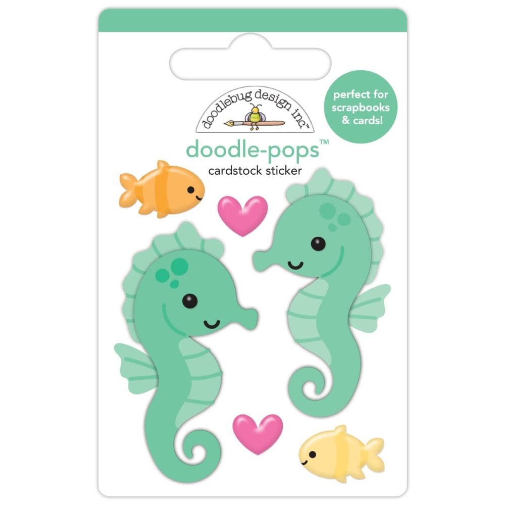 DOODLEBUG DESIGN DOODLEBUG SUMMER FUN SAM & SALLY SEAHORSE DOODLE POPS 3D STICKER